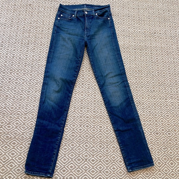 7 for all mankind Rozie slim high rise jeans sz 27 - Picture 1 of 7